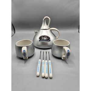 Hershey's Chocolate Kisses Hot Cocoa Teapot 2 Mugs, & Forks 100 Year Anniversary